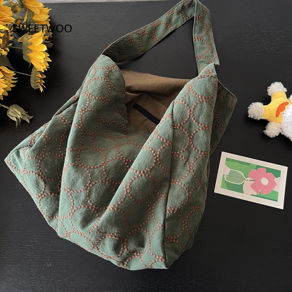 Women Hand Bags For Office - Сумка-тоут из натуральной ткани с плетеной